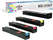 MADE IN USA TONER Compatible Replacement for Sharp MX31NT, MX-2600N, MX-3100N (CMYK,4 Pack)