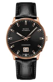 MIDO Commander II Skeleton Leather Strap Watch