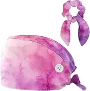 [YTYVAGT] Scrub Caps Women,Scrub Hats Suitable for Women,Colorful Pink Watercolor