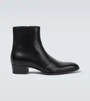 [Saint Laurent] Saint Laurent Wyatt leather ankle boots AU 8 black