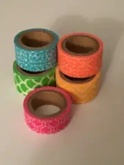 5rolls Washi Tapes - 1/2” diam ~15feet Fun Patterns Journal Scrapbook Decorative