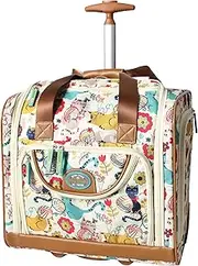 [Lily Bloom] Designer 15 Inch Carry On - Weekender Overnight Business Travel Luggage - Lightweight 2-Spinner Wheels Suitcase - Under Seat Rolling Bag for Women, Furry Friend, One Size