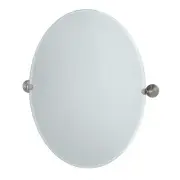 Gatco 4369LG Nickel Large Oval Mirror From The Charlotte Series