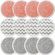 Rotating Mop Replacement Pads Compatible with Bissell SpinWave 3897A 3712C 3712W SmartSteam Scrubbing Steam Mop, Spinwave Mop Pads 12 Pack