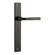 Iver Annecy Door Lever Handle on Rectangular Backplate Signature Brass