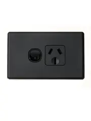 Lucci Power Gravity Single 15A GPO Only in Matte Black