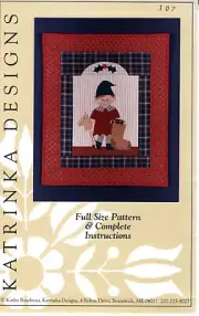 "Ernie the Elf" Katrinka Designs Quilting Sewing Applique Pattern # 107 16"x19"