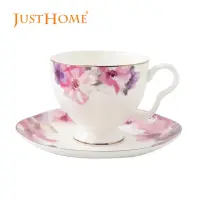 在飛比找momo購物網優惠-【Just Home】莉奧絲骨瓷咖啡杯盤組180ml(杯 咖