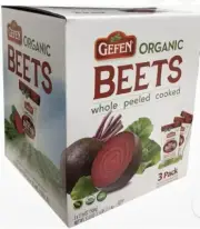 Gefen Organic Red Beets, Whole, Peeled, Cooked & Ready to Eat, 1.1 lb (3 Pack)