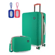 GAP Medium Hard-Shell Luggage & Mini Beauty Travel Case Set w/ Tag Turquoise