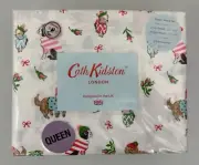 Cath Kidston London Queen Sheet Set Puppy Love 100% Percale Cotton New