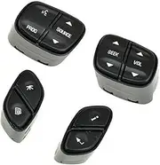 Pexorin Car Cruise Control Button, for Oldsmobile, for Bravada 2004 1999442 1999443 Car Interior Parts Light Steering Wheel Radio Source Switch Control Button Car Steering Wheel Switch Kit(Black Set)