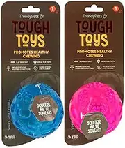 Trendy Pets Super Tough TPR Play Ball with Squeak, 8 cm Size