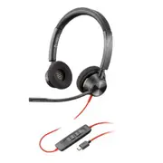 HP Poly Blackwire 3320 USB-C/A Wired On-Ear Headset - Teams Certified Noise-Canceling Mic / Dynamic EQ / In-line Control [8X220AA]