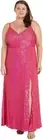 Morgan & Company Plus Size Sequinned High-Slit Dress - Fuchsia 16W