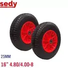 2Pcs 16" 4.80/4.00-8 Solid Wheelbarrow Wheel 25mm Bore Cart Tyre Trolley Au