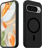 [Tawarror] Magnetic Case for Google Pixel 9/9 Pro, Compatible with Magsafe, Matte Translucent Mobile Phone Case for Pixel 9 Pro PC Back Scratch-Resistant TPU Shockproof Anti-Fingerprint Protective Case