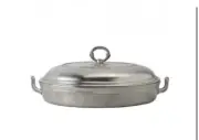 Match Pewter Toscana Large Covered Casserole W/ Pyrex Insert 16.1”L 11.2”W