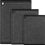 Cutting Board, Chopping Board Set of 3 (Marble Black)