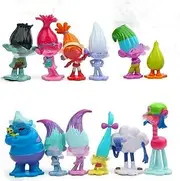 12 PCS Trᴏll Cake Toppers for Girls, Mini Figurines for Kids Birthday Party