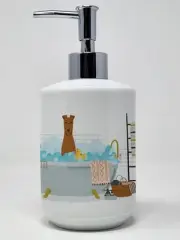 Irish Terrier in Bathtub Ceramic Soap Dispenser Hand Soap Dispenser Pump