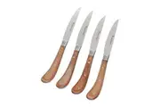 4 Piece Set Knife Pistol Grip Woodlands Brown Steak Knives