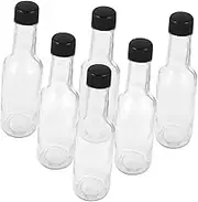 SECFOU 6pcs Glass Sauce Bottles Seal Multipurpose Storage Containers for Ketchup Salad Dressing Chili Oil and and Restaurant Use