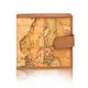 【Alviero Martini 義大利地圖包】 經典5扣式卡時尚短夾(地圖黃)