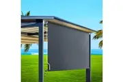 Instahut Outdoor Blinds Blackout Roll Down Awning Window Shade 2.4X2.5M Grey