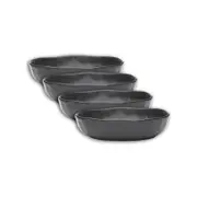 4pc Ecology Speckle Stoneware 22cm Dinner Bowls - Ebony