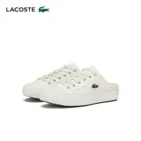 在飛比找momo購物網優惠-【LACOSTE】女鞋-帆布LOGO穆勒鞋(白色)