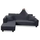 Sectional Couch Covers L Shape Sofa Covers Super Stretch 2pcs Sofa Dark Grey