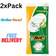 2x 10 Pack BIC Twin Easy Sensitive Disposable Razors,Softer shave Free Shipping.