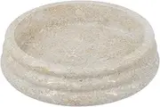 T2 CONCEPT Luxurious Beige Marble Bowl with Ribbed Scalloped Edge – Handcrafted Modern Serving Tray for Snacks, Centerpiece, or Elegant Home Decor Gift - D8.5" x 2" H