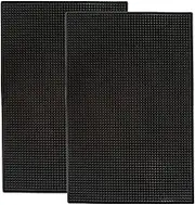 Highball & Chaser Bar Mat 18 x 12, Thick Durable and Stylish Bar Mat for Spills. Non Slip, Non-Toxic, Service Mat for Coffee, Bars, Restaurants Counter Top (Black, 2 Pack)