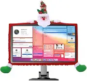 Christmas Computer Monitor, Elastic Laptop Computer Decorations, Decorations Santa Claus Computer Laptop Monitor Border for HomeOffice Decor Year