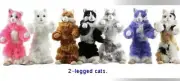 Yarn Cat, 2 Legged, 3-String T-Handle Marionette Puppet 10" Tall Assorted Color