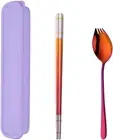 Portable Cutlery Set with Case Chopsticks 3 in 1 Spork (Spoon Fork Knife) Set