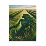 Velveteen Plush Blanket Surrealist Landscape Woman Silhouette Art