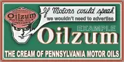 OILZUM MOTOR OIL GAS STATION VINTAGE OLD SIGN REMAKE ALUMINUM SIZE OPTIONS