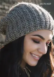 LK167 Ladies Scala Grey Slouchy Acrylic Beanie Cap One Size