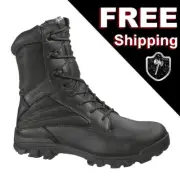 Bates ZR-8 E02068 Side Zip Black Tactical Work Boots Shoes Mens Leather