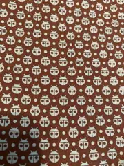 Tula Pink OOP HTF Flutterby By Moda Blue Owl On Brown Background 1/2 Yard