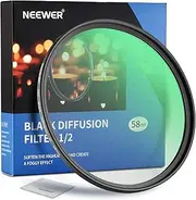 NEEWER 58mm Black Diffusion 1/2 Filter Dreamy Cinematic Effect Camera Ultra Slim Filter with Water&Scratch Resistant HD Optical Glass, 30 Layers Nano Coatings for Video/Vlog/Portrait Photography