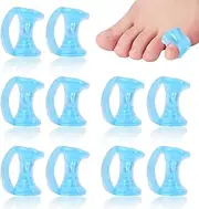 Gel Toe Separator, Pinky Toe Spacers, Little Toe Cushions Straightener Bunion Corrector for Preventing Rubbing & Relieving Pressure, Pain Relief from Overlapping Toes (Clear Blue-10pcs)