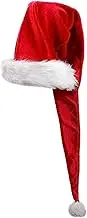 Unisex Red Santa Hat Super Long Christmas Plush Hat Xmas Party Holiday Overlength Santa Claus Cap for Adult Kids