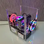 ♜【怪獸科技】方腳電腦機箱ITX開放式MATX透明亞克力DIY臺