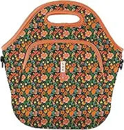 Lunch Tote Zippered Bag Insulated Neoprene Caddy (Floral Affair, X-Large 6.5 Quart Lunch Tote)