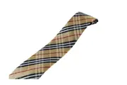Mens Gold, Black & Red Plaid Striped Patterned 8Cm Neck Tie