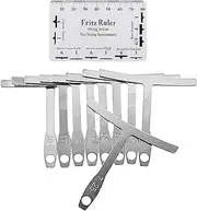 Alnicov 9PCS Under string Radius Gauge and String Action Gauge Ruler for Adjustments Guitar and Bass Setup Bridge Saddle